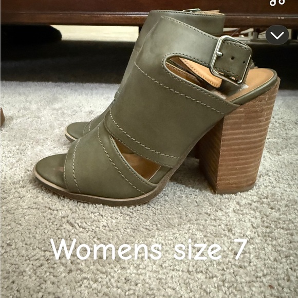 Olive Green Block Heel Sandals - Picture 1 of 1